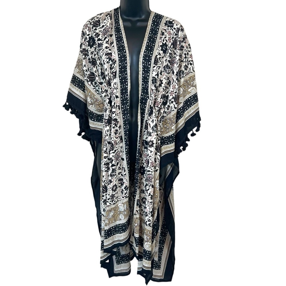 Vince Camuto Boho Floral Print Side Split Kimono